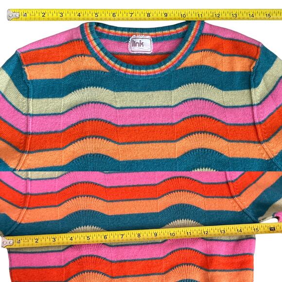 Vintage Cashmere Link Theory Striped Sweater 1990s / Early 2000s, Rare Japanese - Picture 6 of 6